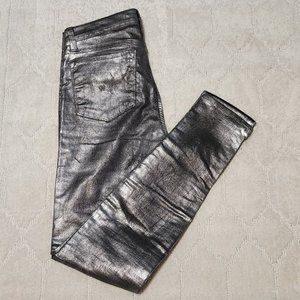 J Brand super skinny CTM silver metallic pants 29